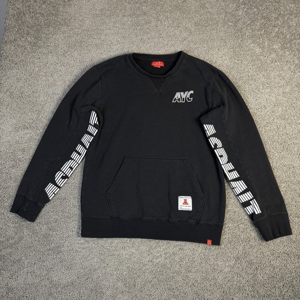 Asphalt Yacht Club Sweatshirt Mens L Black Crewneck Pullover Graphic Fleece